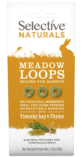 MEADOW LOOPS. SNACKS PARA CONEJOS Y ROEDORES 80 GR